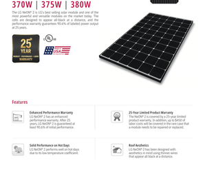 375 Watt LG Solar Panel Pallet of 25